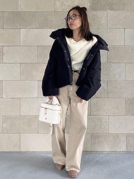 「アイテム（ダウンジャケット/コート）」を使った、yukaさん（レディース・152cm・40代）の秋コーディネート