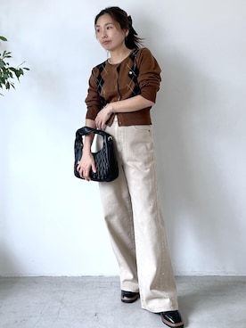 「アイテム（シュシュ）」を使った、yukaさん（レディース・152cm・40代）の秋コーディネート