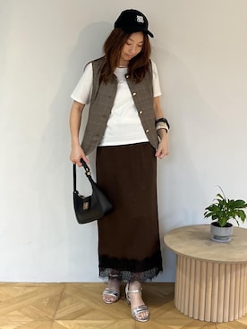 「VIS（ビス）のアイテム（スカート）」を使った、yukaさん（レディース・152cm）の夏コーディネート