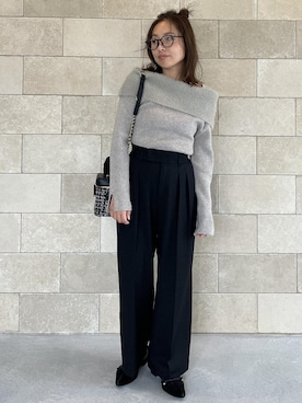 「アイテム（ニット/セーター）」を使った、yukaさん（レディース・152cm・40代）の秋コーディネート