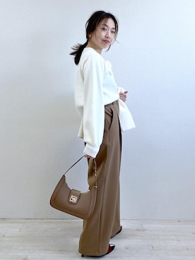 「VIS（ビス）のアイテム（ノーカラージャケット）」を使った、yukaさん（レディース・152cm）の冬コーディネート