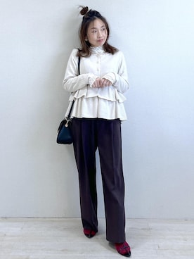 「VIS（ビス）のアイテム（トップス）」を使った、yukaさん（レディース・152cm）の冬コーディネート