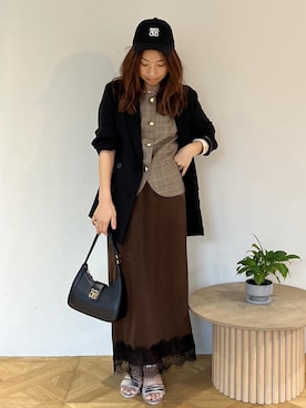 「VIS（ビス）のアイテム（スカート）」を使った、yukaさん（レディース・152cm）の夏コーディネート