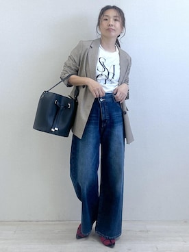 「アイテム（ヘアアクセサリー）」を使った、yukaさん（レディース・152cm）の秋コーディネート