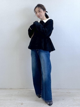 「体型カバー」｜「アイテム（ジャケット/アウター）」を使った、yukaさん（レディース・152cm）の冬コーディネート