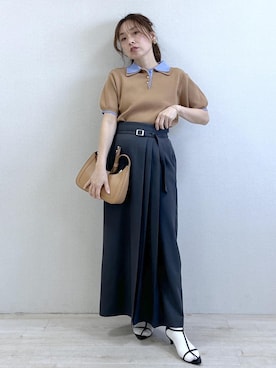 「VIS（ビス）のアイテム（トップス）」を使った、yukaさん（レディース・152cm）の春コーディネート