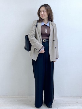 「アイテム（テーラードジャケット）」を使った、yukaさん（レディース・152cm・40代）の秋コーディネート