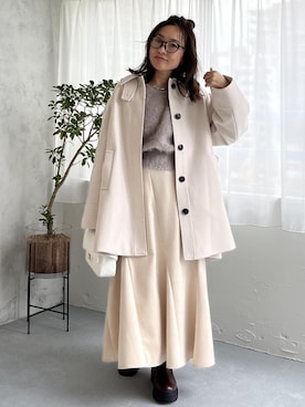 「アイテム（ショルダーバッグ）」を使った、yukaさん（レディース・152cm・40代）の秋コーディネート