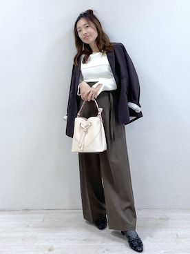 「アイテム（テーラードジャケット）」を使った、yukaさん（レディース・152cm・40代）の秋コーディネート