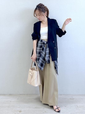 「VIS（ビス）のアイテム（トップス）」を使った、yukaさん（レディース・152cm）の春コーディネート