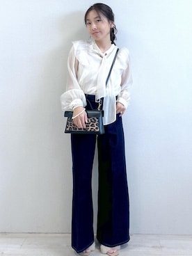 「アイテム（ショルダーバッグ）」を使った、yukaさん（レディース・152cm・40代）の秋コーディネート