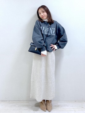「VIS」｜「アイテム（スウェット）」を使った、yukaさん（レディース・152cm）の冬コーディネート