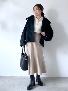 「アイテム（ヘアアクセサリー）」を使った、yukaさん（レディース・152cm・40代）の秋コーディネート
