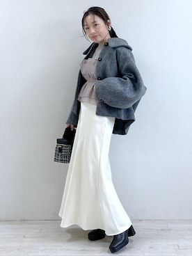 「アイテム（バレッタ/ヘアクリップ）」を使った、yukaさん（レディース・152cm・40代）の秋コーディネート