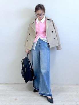 「VIS（ビス）のアイテム（バッグ）」を使った、yukaさん（レディース・152cm）の春コーディネート