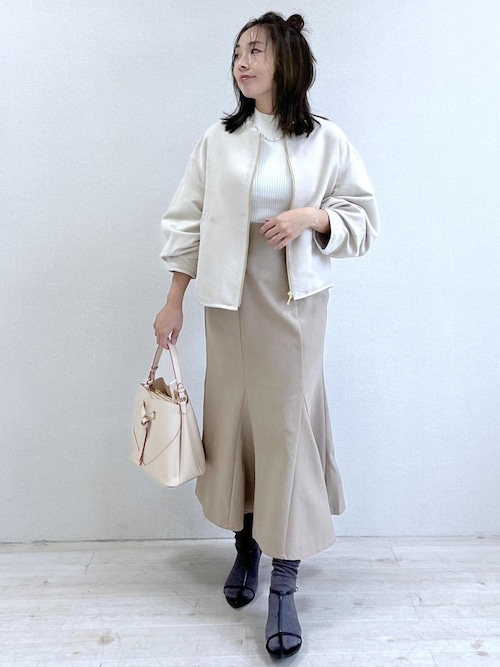 yukiemon room テキスタイルキルト パイピング ショートブルゾン yukiemon room テキスタイルキルト パイピング ショートブルゾン