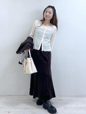 「VIS（ビス）のアイテム（アクセサリー）」を使った、yukaさん（レディース・152cm）の秋コーディネート
