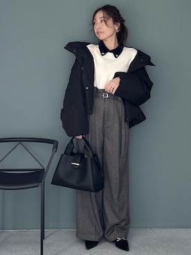 「アイテム（ヘアアクセサリー）」を使った、yukaさん（レディース・152cm・40代）の冬コーディネート