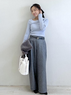 「アイテム（ヘアアクセサリー）」を使った、yukaさん（レディース・152cm・40代）の秋コーディネート