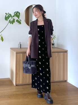 「お仕事コーデ」｜「アイテム（アクセサリー）」を使った、yukaさん（レディース・152cm）の秋コーディネート