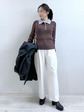 「アイテム（パンツ）」を使った、yukaさん（レディース・152cm・40代）の秋コーディネート
