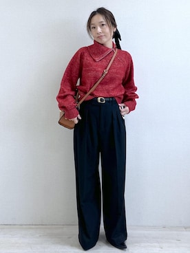 「アイテム（バレッタ/ヘアクリップ）」を使った、yukaさん（レディース・152cm）の秋コーディネート