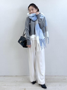 「アイテム（バレッタ/ヘアクリップ）」を使った、yukaさん（レディース・152cm）の冬コーディネート