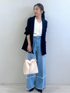「アイテム（バレッタ/ヘアクリップ）」を使った、yukaさん（レディース・152cm・40代）の夏コーディネート