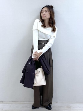 「アイテム（アクセサリー）」を使った、yukaさん（レディース・152cm・40代）の秋コーディネート