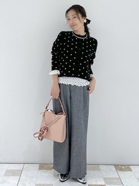 「アイテム（バレッタ/ヘアクリップ）」を使った、yukaさん（レディース・152cm・40代）の秋コーディネート