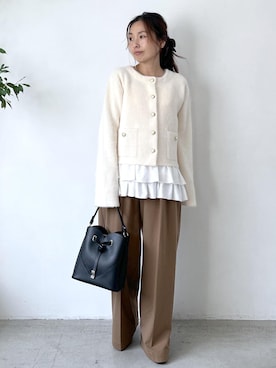 「アイテム（ヘアアクセサリー）」を使った、yukaさん（レディース・152cm・40代）の秋コーディネート