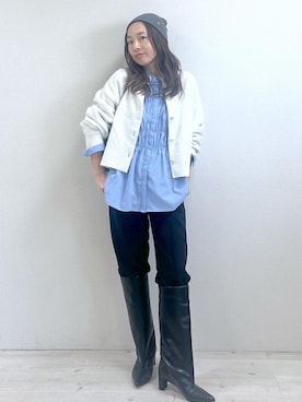 「アイテム（帽子）」を使った、yukaさん（レディース・152cm・40代）の秋コーディネート