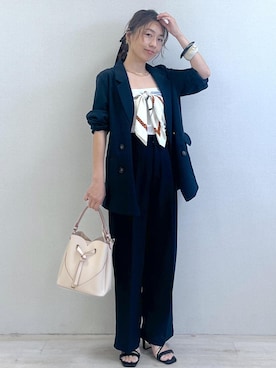 「アイテム（スラックス）」を使った、yukaさん（レディース・152cm・40代）の夏コーディネート