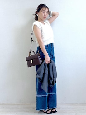 「アイテム（ニット/セーター）」を使った、yukaさん（レディース・152cm・40代）の夏コーディネート