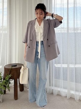 「VIS（ビス）のアイテム（パンツ）」を使った、yukaさん（レディース・152cm）の夏コーディネート