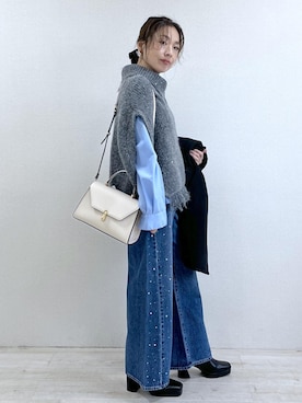 「アイテム（ヘアアクセサリー）」を使った、yukaさん（レディース・152cm）の秋コーディネート