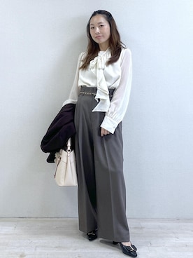 「VIS（ビス）のアイテム（アクセサリー）」を使った、yukaさん（レディース・152cm）の秋コーディネート