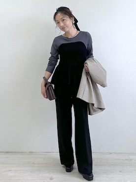「アイテム（ショルダーバッグ）」を使った、yukaさん（レディース・152cm・40代）の秋コーディネート