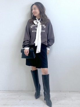「VIS」｜「アイテム（スウェット）」を使った、yukaさん（レディース・152cm）の秋コーディネート