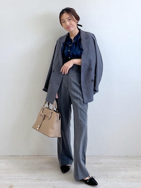 「アイテム（バレッタ/ヘアクリップ）」を使った、yukaさん（レディース・152cm）の秋コーディネート