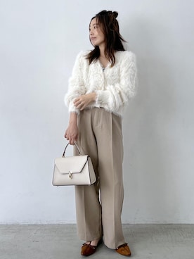 「アイテム（パンプス、イエロー系）」を使った、yukaさん（レディース・152cm）の秋コーディネート