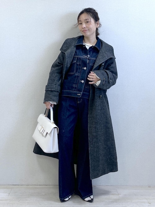 尾州シャギースタンドカラーロングコート/静電気防止・WEB限定PS・TMサイズ