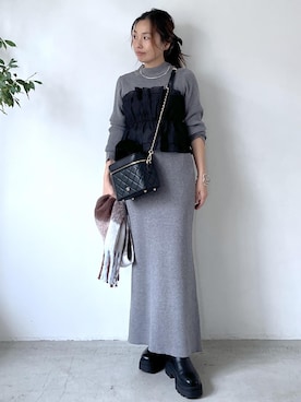 「アイテム（ヘアアクセサリー）」を使った、yukaさん（レディース・152cm・40代）の秋コーディネート