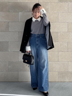 「アイテム（テーラードジャケット）」を使った、yukaさん（レディース・152cm・40代）の冬コーディネート