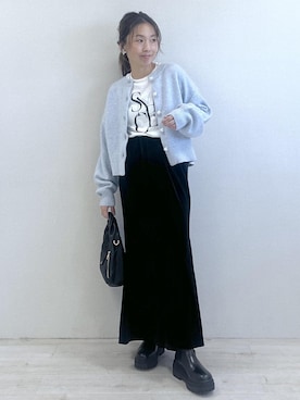「アイテム（シュシュ）」を使った、yukaさん（レディース・152cm）の秋コーディネート