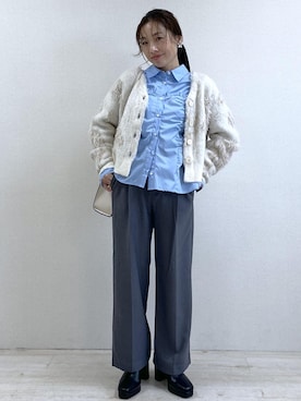 「アイテム（スラックス）」を使った、yukaさん（レディース・152cm・40代）の秋コーディネート