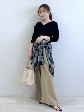 「VIS（ビス）のアイテム（トップス）」を使った、yukaさん（レディース・152cm）の春コーディネート