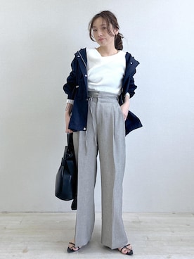「VIS（ビス）のアイテム（パンツ）」を使った、yukaさん（レディース・152cm）の春コーディネート