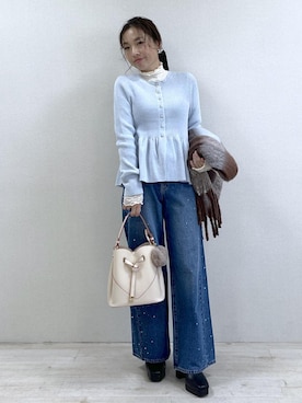 「アイテム（デニムパンツ）」を使った、yukaさん（レディース・152cm・40代）の秋コーディネート