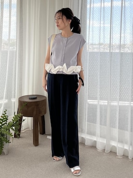 「VIS（ビス）のアイテム（パンツ）」を使った、yukaさん（レディース・152cm）の夏コーディネート